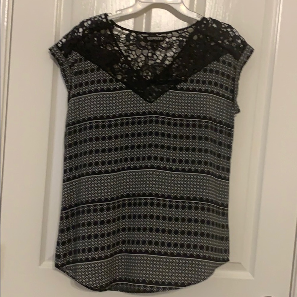 Express Navy & white blouse